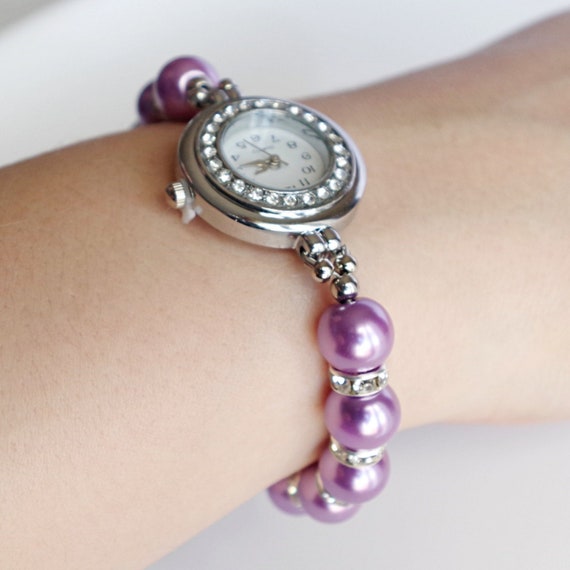 Bracciale di perle Orologio Bracciale di perline Orologio | Etsy Italia