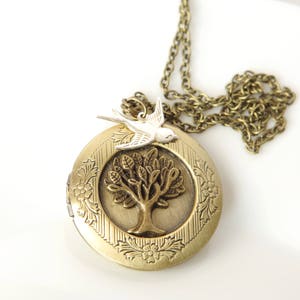 Mothers Day necklace Tree of life locket necklace Family tree jewelry Personalized photo locket Family Locket Mom locket Grandma locket image 3
