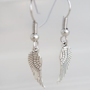 Angle Wing Earrings Angle Wing Charm Angle Wing Drop Earring Trending Earring Silver Angle Wing Silver Wings Earrings Fairy Wings Earrings image 5