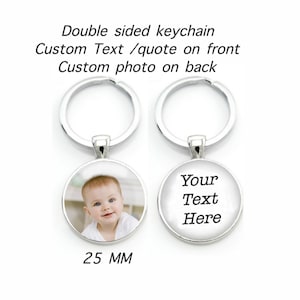 Custom photo keyring Baby photo jewelry Picture key chain Personalized Key Chain Double sided keychain Gift for new mom
