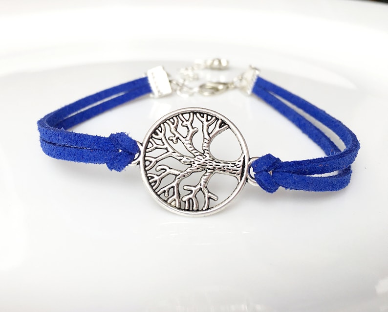 Tree of Life Suede Bracelet Jewelry Family Faux Suede Leather Cord karma Friendship Tree of Life Charm Bracelet Unisex Gift For Her image 6