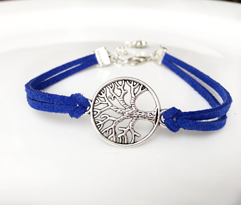 Tree of Life Suede Bracelet Jewelry Family Faux Suede Leather Cord karma Friendship Tree of Life Charm Bracelet Unisex Gift For Her image 7