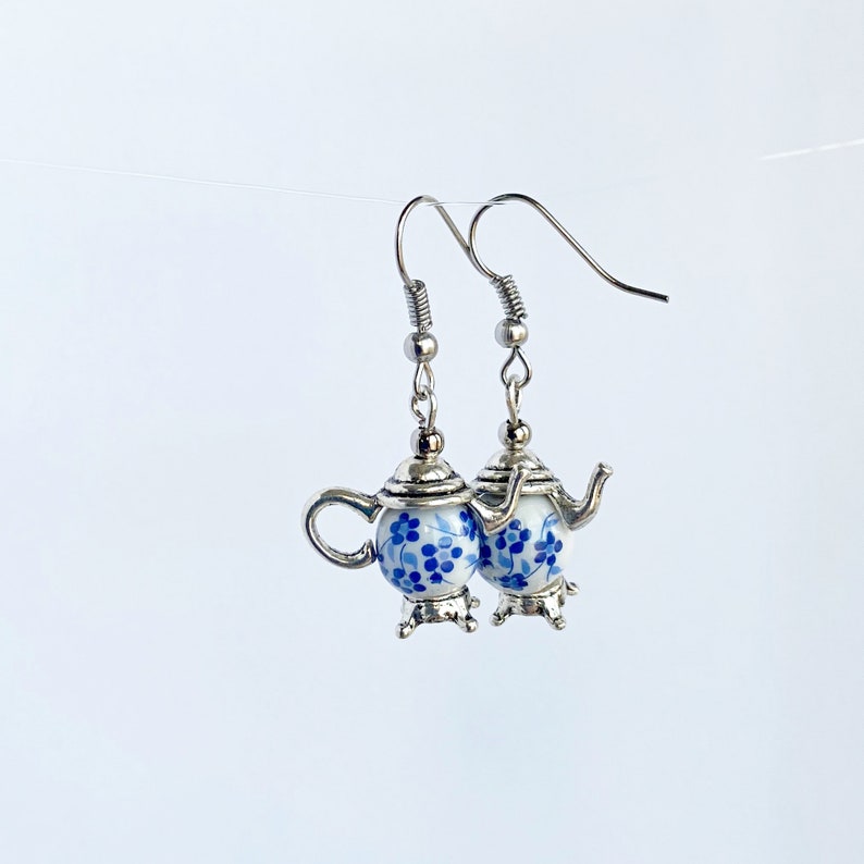 Silver Teapot Earrings for Women Tea Jewelry Mothers Day Gift Etsy