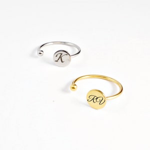 Gepersonaliseerde ring gegraveerde naam, aangepaste tekst sieraden, gepersonaliseerde cadeaus voor vrouwen, kerstcadeaus