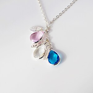 Colar inicial personalizado jóias birthstone colar mãe família colar mamãe jóias carta presente de natal avó