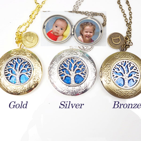 Personalized photo locket Family Tree necklace Family Tree jewelry Custom photo locket Mothers necklace Grandmother gift  Picture  locket