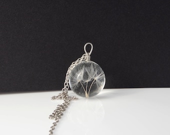 Dandelion seeds necklace Real dandelion jewelry Mothers gift for her Dandelion jewellery Gift women Gift for mom Gift  for girlfriend