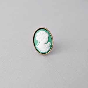 Vintage lady cameo ring  . Adjustable ring .