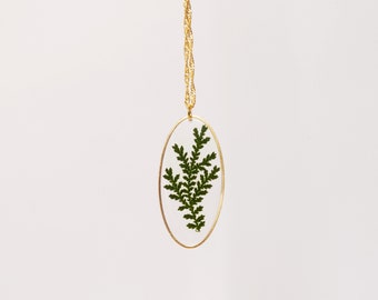 Real pressed fern leaf in resin necklace  Christmas  gifts for mom Gold necklace Terrarium Jewelry