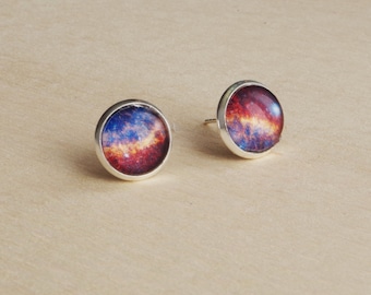 Pendientes Galaxy Stud: Pendientes Nebula Space (12 mm)