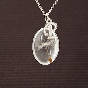 Pusteblume Saatkette Muttertag Geschenk Mama Personalisierter Schmuck Initiale Halskette Monogramm Anhänger Name Halskette Echte Pusteblumen Schmuck