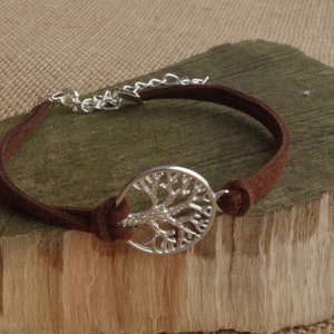 Tree of Life Suede Bracelet Jewelry Family Faux Suede Leather Cord karma Friendship Tree of Life Charm Bracelet Unisex Gift For Her image 1