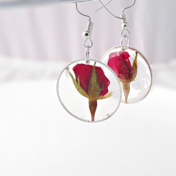 Real rose earrings online