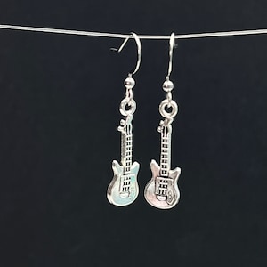 Electric guitar dangle earrings ,music earrings ,Cute gift for musicians and music lovers , Music Teacher Gift, Musician, Guitarist,
