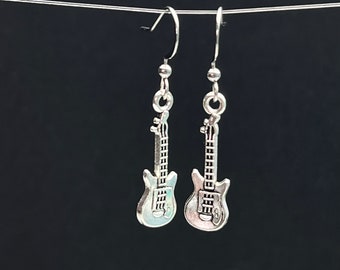 Enautoabs Punk Guitar Dangle Orecchino Nero Guitar Drop Orecchino Basso Chitarra Elettrica Orecchini Vintage Punk Musica Chitarre Gioielli Orecchini Per Le Donne