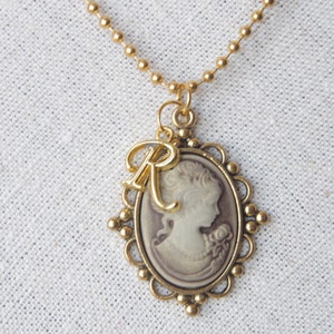 Personalizado victoriano mujer cameo collar señora cameo joyería chica Cameo antigua latón colgantes regalo romántico para su imagen 3