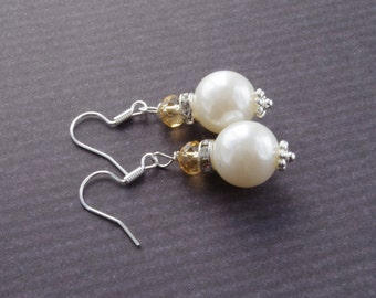 Boucles D'oreilles Gouttes Perles Crème Or Rose - Fait Main - Cadeau Mariage/mariée - Neuf Avec étiquettes
