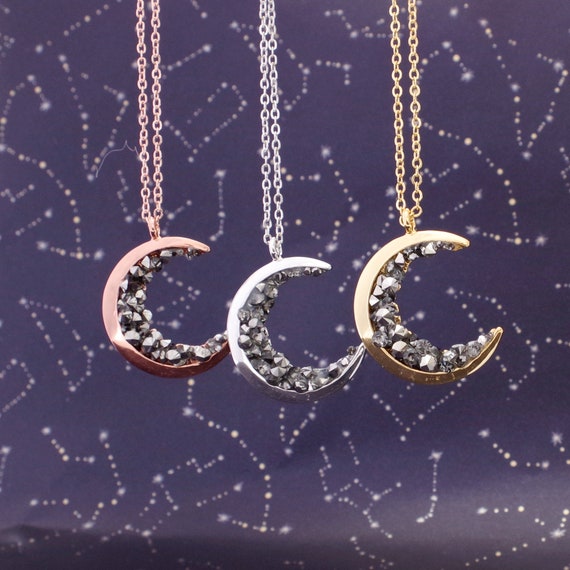 Buy Celestial Moon Necklace, North Star Jewelry, Moon Necklace, Star  Necklace, Birthday Gift for Her,dainty Gold Necklace, Crescent Moon Gift  Online in India - Etsy