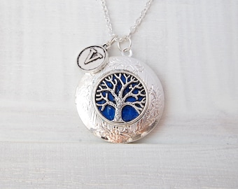 Médaillon arbre généalogique Médaillon personnalisé Collier arbre de vie Cadeau de Noël pour elle Médaillon photo Cadeau souvenir pour maman Bijoux commémoratifs