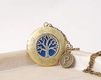 Médaillon personnalisé arbre de vie collier arbre généalogique médaillon cadeau de fête des mères pour maman photo médaillon vintage bijoux souvenir souvenir cadeau