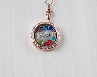 Mothers Day Personalized Birthstone Locket Necklace Grandmother Gift For Women From Daughter Family Tree Grandma Family Necklace