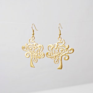 Tree of life earrings  Gold Tree jewelry Family Tree Earrings Christmas gift for mom