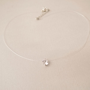 Klare Kristall Halskette Floating Effekt Choker Unsichtbar Minimalist Schmuck Kristall Choker Weihnachten Geschenk für wolen