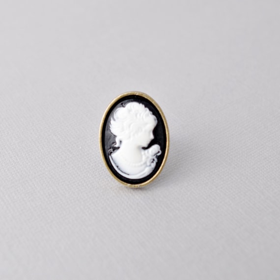 アクセサリー Vintage CAMEO RING GERMAN Vintage Cameo Ring - Retro 10k Yellow Gold Genuine Carved
