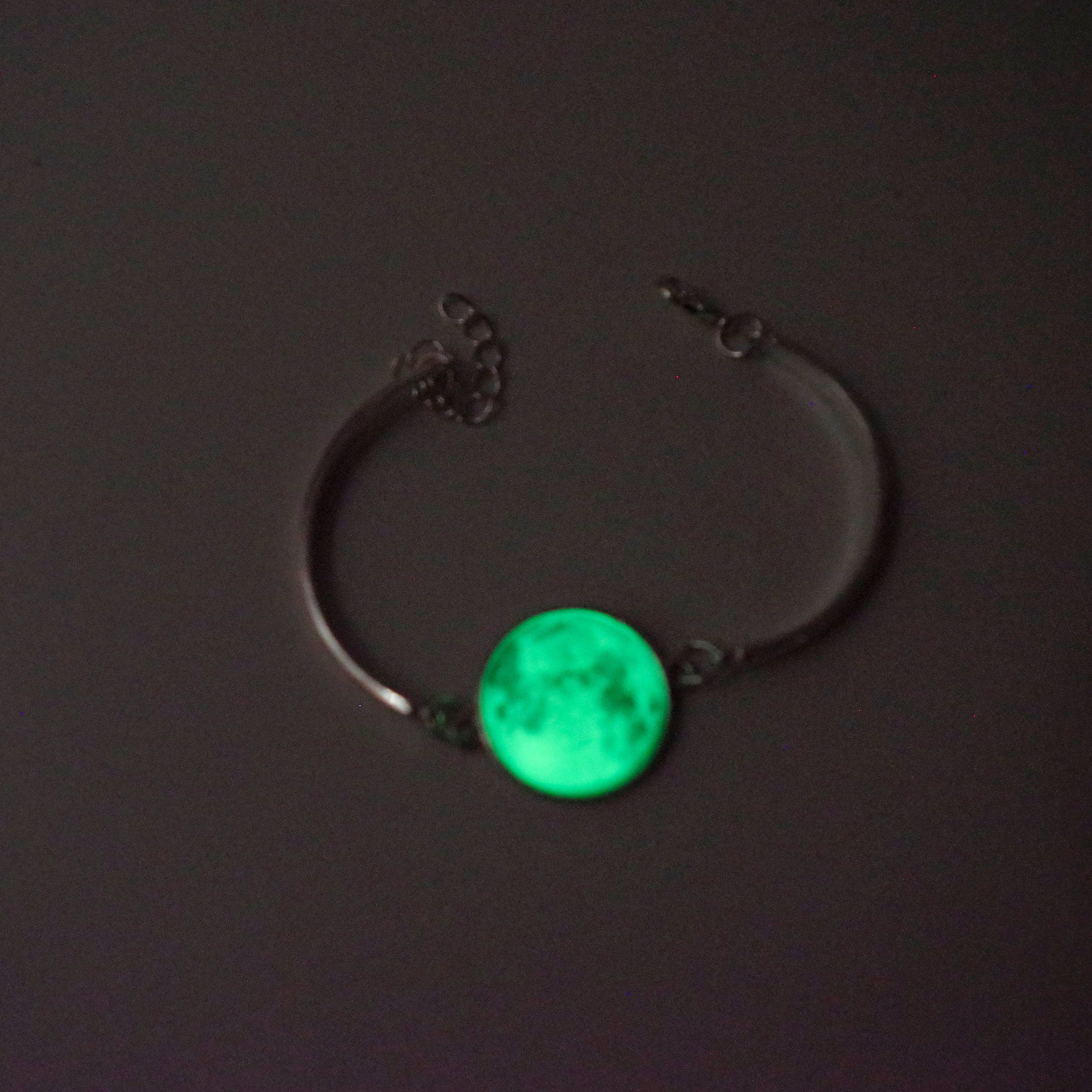 ZENRUIMING 2 stuks zon ster maan glow in the dark armbanden, mannen en vrouwen zwart lederen armbanden, zon maan ster paar armband, One size, Leer, glas