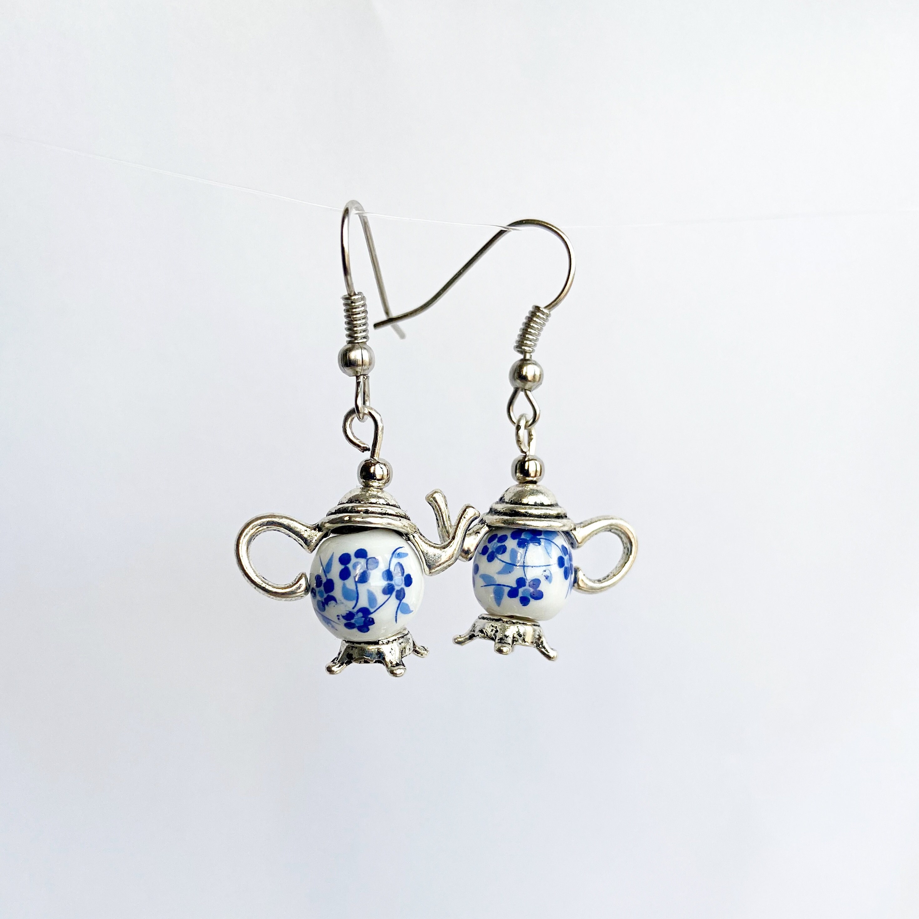 Silver Teapot Earrings for Women Tea Jewelry Mothers Day Gift Etsy