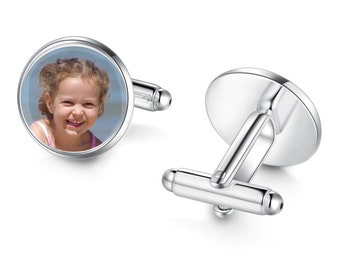 Custom Photo Cufflinks, Personalized Keepsake, Wedding Gift