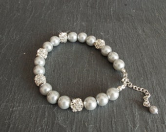 Bridal pearl bracelet Wedding  bead bracelet  Flower Girl Jewelry Crystal pearl bracelet gift for women