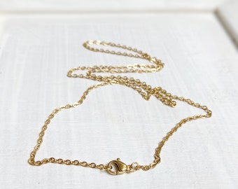 Chain necklace 14 inch - 38 inch High quality gold plated chain necklace choose your length anti tarnish  Fine cable chain