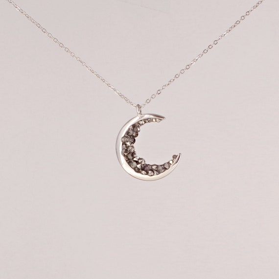 Silver Crescent Moon Necklace for Mom Friendship Jewelry - Etsy