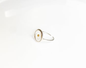 Dainty Mustard Seed Ring: Resin Circle, Faith Jewelry