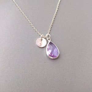 Collar de letras de plata con piedra de nacimiento para niños, joyería personalizada para mamá, collar familiar, regalo para abuela, joyería personalizada