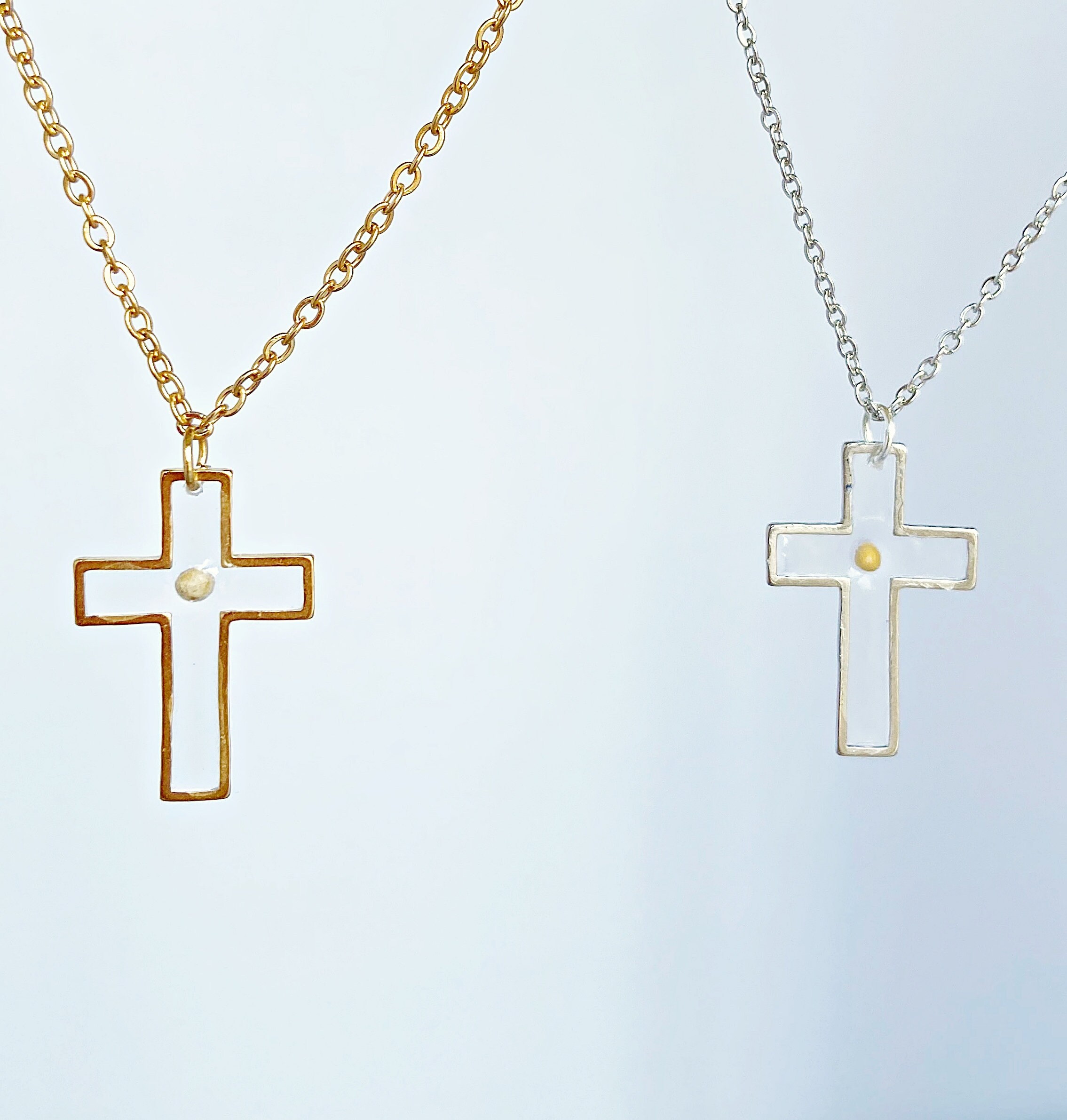 Vivaday Collana Cristiana Con Croce E Girasole, Seme Di Senape, Acciaio Inox Con Zirconia, Catena Regolabile 40+6 Cm, Gioiello Di Fede E Incoraggiamento