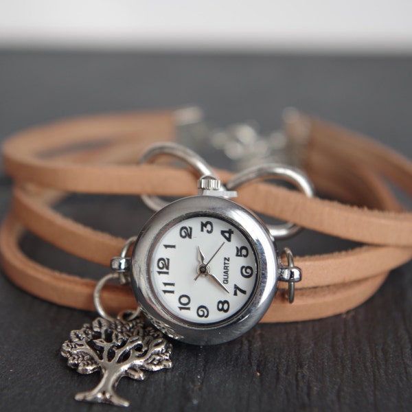 Montre-bracelet Bracelet Montre Infinity Bracelet Karma L’arbre de vie Dames Montre Filles montre Cadeau pour ses femmes montre montre-bracelet faite à la main