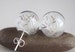 Dandelion stud earrings Christmas gift idea for her Dandelion seeds Glass orb earrings Dandelion jewelry Real flower earrings Botanical
