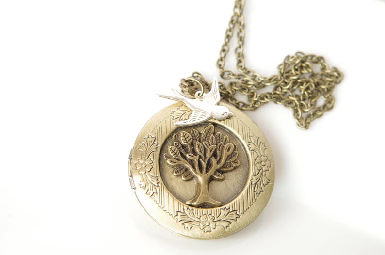 Mothers Day necklace Tree of life locket necklace Family tree jewelry Personalized photo locket Family Locket Mom locket Grandma locket image 4