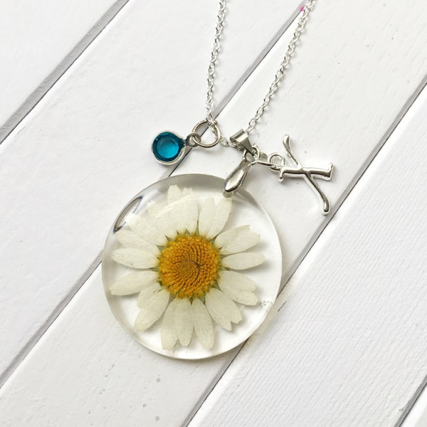 Real Flower Necklace Botanical Jewelry Personalized Resin necklace Natural Pressed Flower Terrarium Mothers day Gift for women