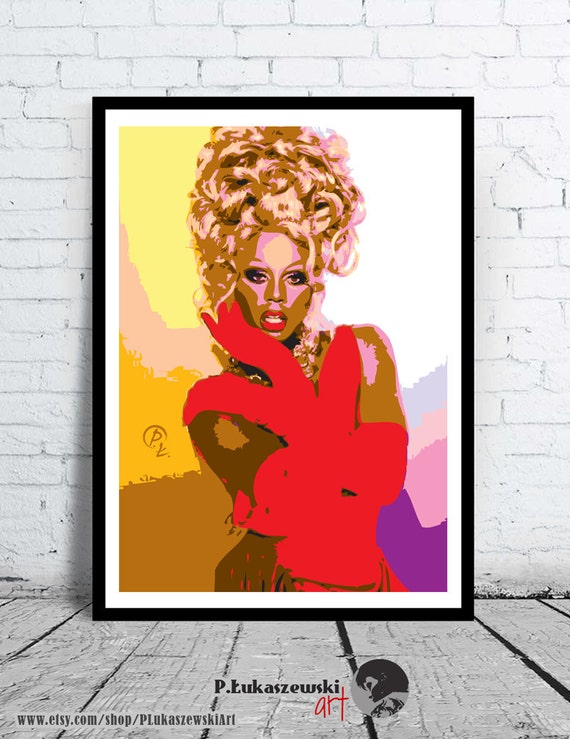 rupaul portrait poster print minimalist pop art draw etsy