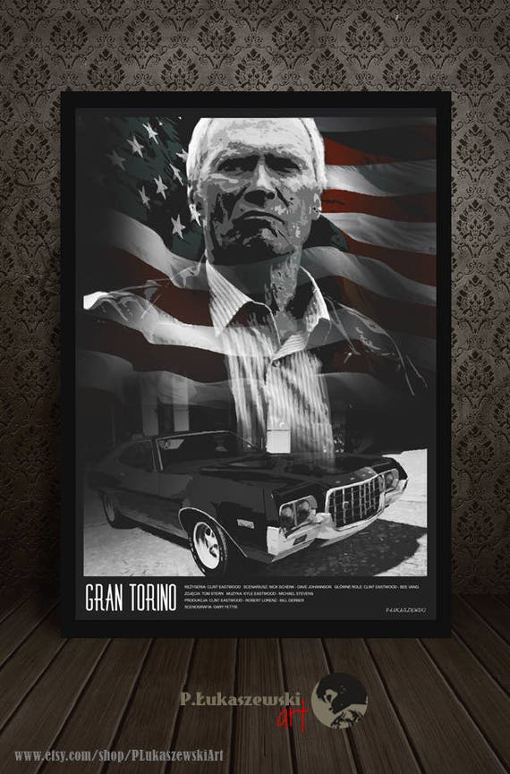 Gran Torino Movie Poster 24x36 Inch Wall Art Portrait Print Frame Ready Gran Torino Movie Poster 24x36 Inch Wall Art Portrait Print Frame Ready