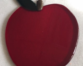 Apple Fused Glass Ornament