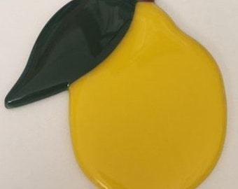 Lemon Fused Glass Ornament