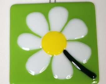 Daisy Fused Glass Ornament