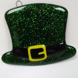 Irish Leprechaun Hat Fused Glass Ornament