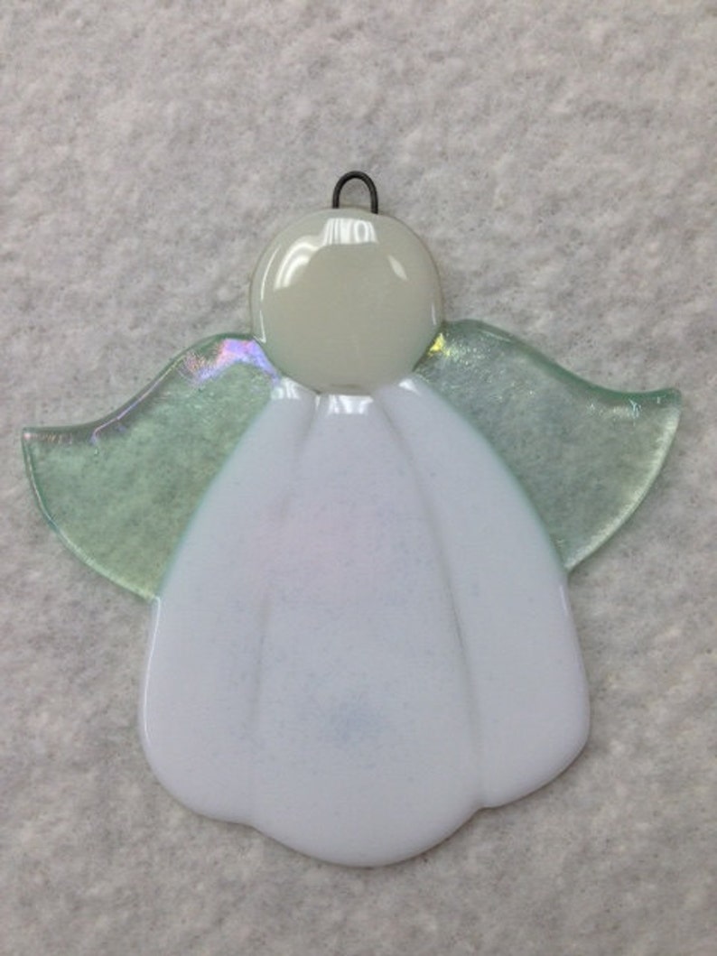 Angel Fused Glass Ornament 4.25x4.25 image 1