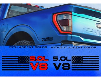 F150 Lower Bedside Flag and Engine Label