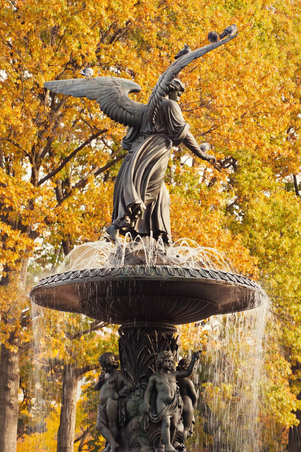 New York City, Manhattan, Central Park, Angel of the Waters Fountain, Bethesda  Terrace Wall Art, Canvas Prints, Framed Prints, Wall Peels